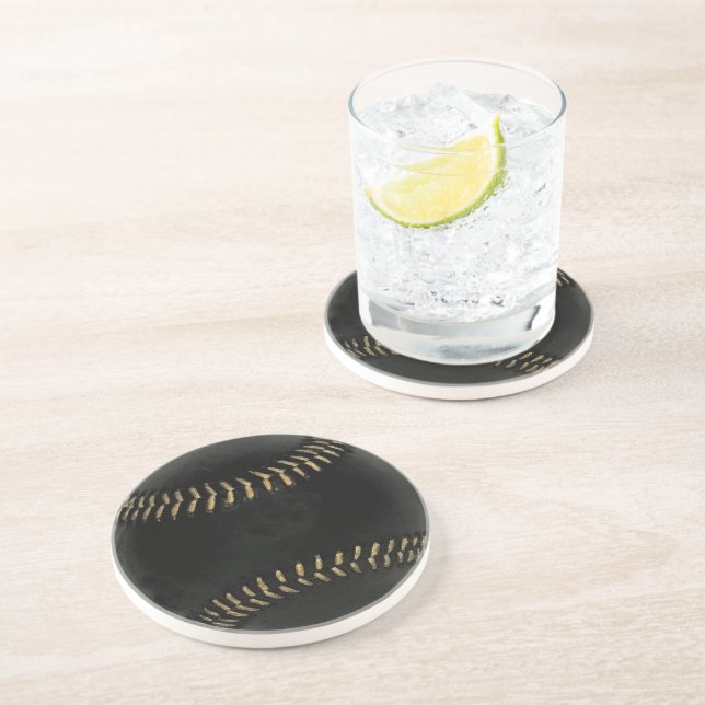 baseball black drink coaster (Side)