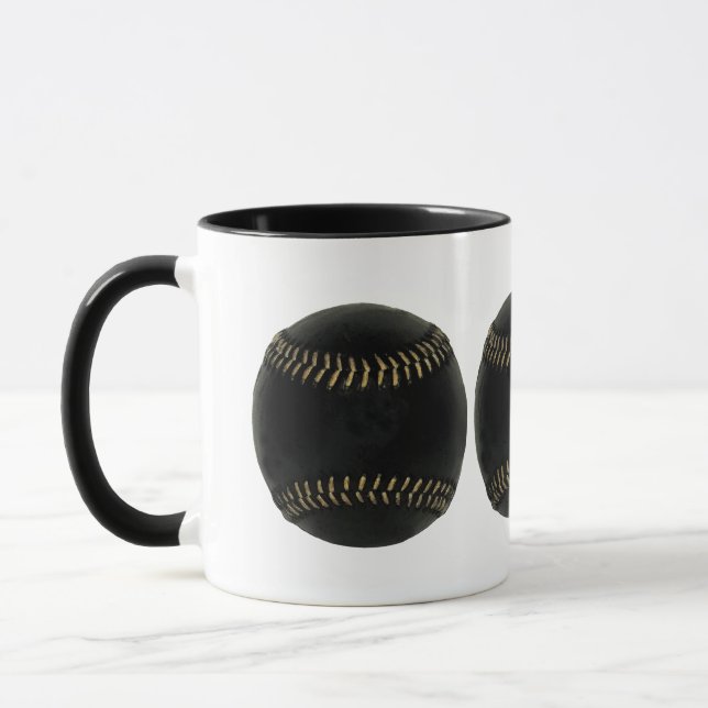 baseball black mug (Left)