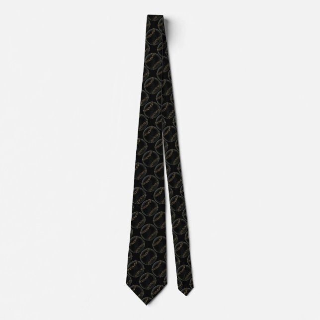 baseball black neck tie (Front)