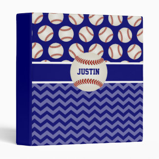 Baseball Blue Personalized Binder