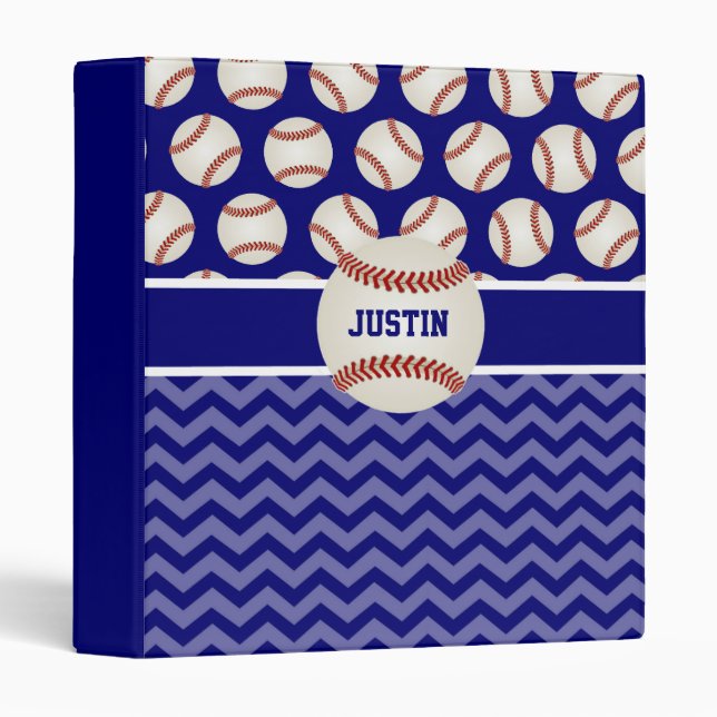Baseball Blue Personalized Binder (Front/Spine)