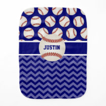 Baseball Blue Personalized Burp Cloth Baseball Blue Personalized Burp Cloth