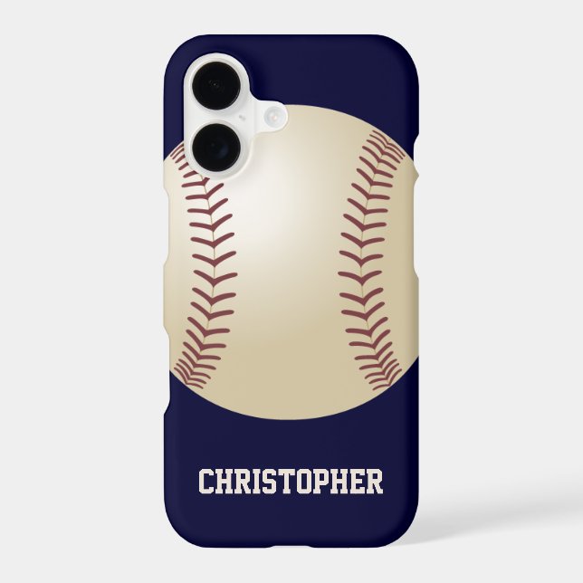 Baseball Blue Personalized Name Case-Mate iPhone Case (Back)