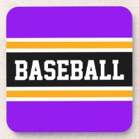BASEBALL Bold Bright Purple Orange Black Stripes
