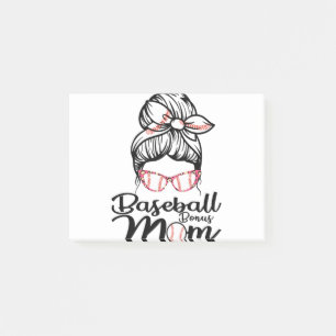 Baseball Bonus Mom Funny Softball Mom Shirt Mother Post-it Notes