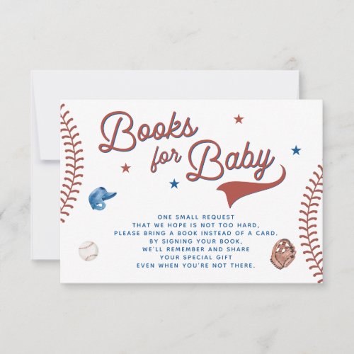 Baseball Book for Baby Card Baseball Baby Shower  Invitation