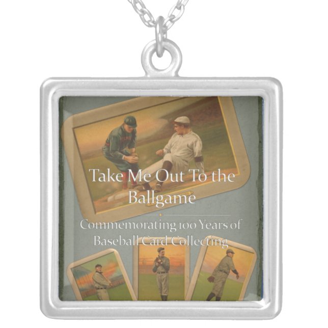 Baseball Book Silver Plated Necklace (Front)
