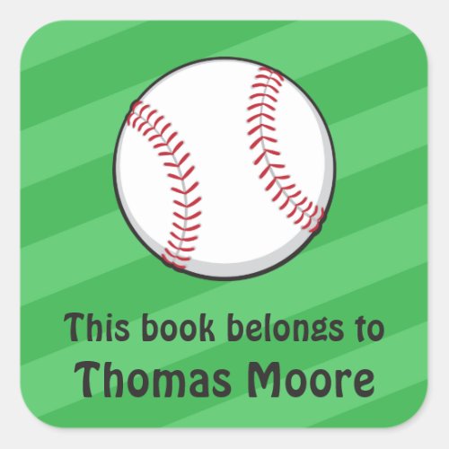 Baseball bookplate stickersbook labels