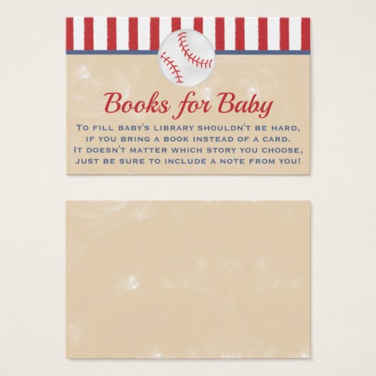 Baseball Books For Baby Business Card (Front & Back)