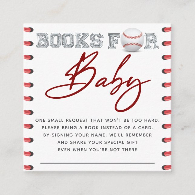 Baseball Books For Baby Enclosure Card (Front)
