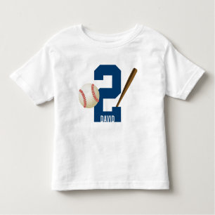 Baseball Boy All Star Custom Name 2nd Birthday Toddler T-shirt