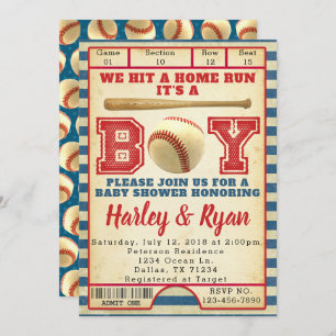 Baseball Boy Baby Shower Invitation