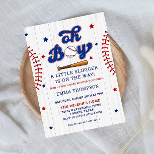 Baseball Boy Baby Shower Invitation