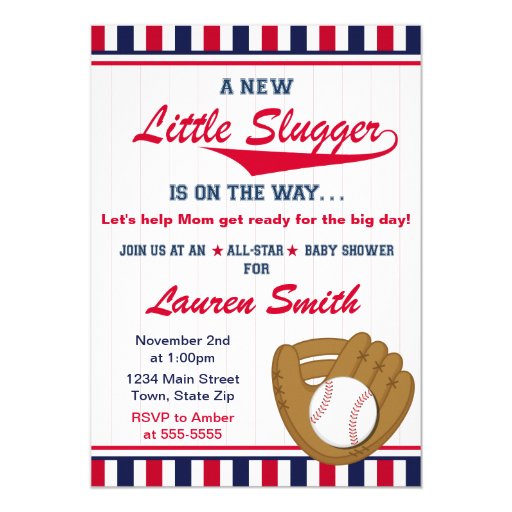 Baby Boy Baseball Shower Invitations 9