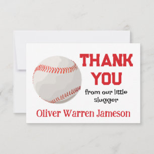 Baseball Boy Baby Shower Thank You Card