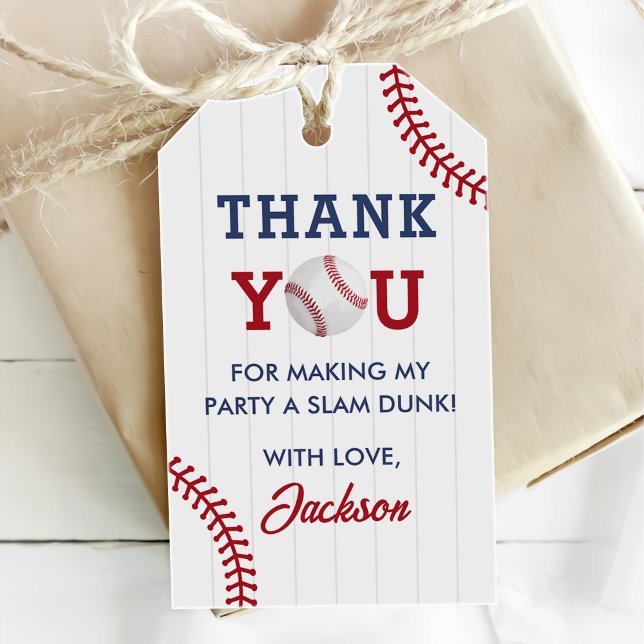 Baseball Boy Birthday Party Gift Tags (Creator Uploaded)