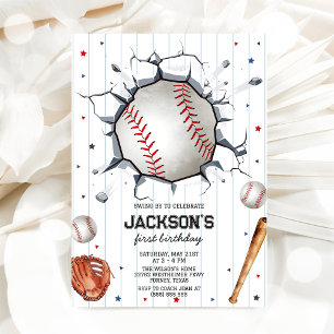 Baseball Boy Birthday Party Invitation