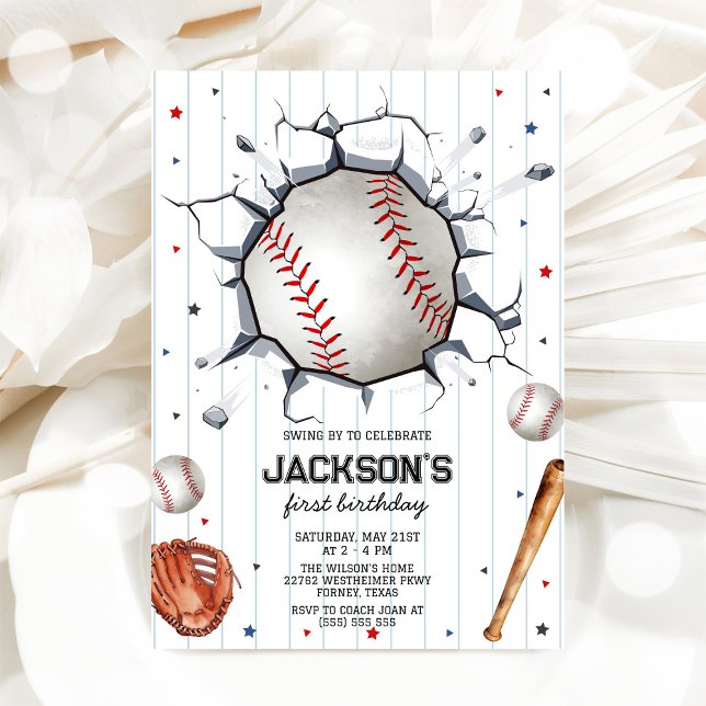 Baseball Boy Birthday Party Invitation (Creator Uploaded)