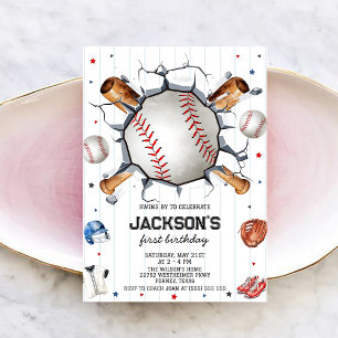 Baseball Boy Birthday Party Invitation