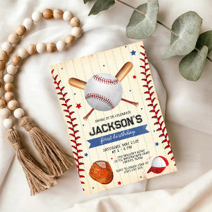 Baseball Boy Birthday Party Invitation