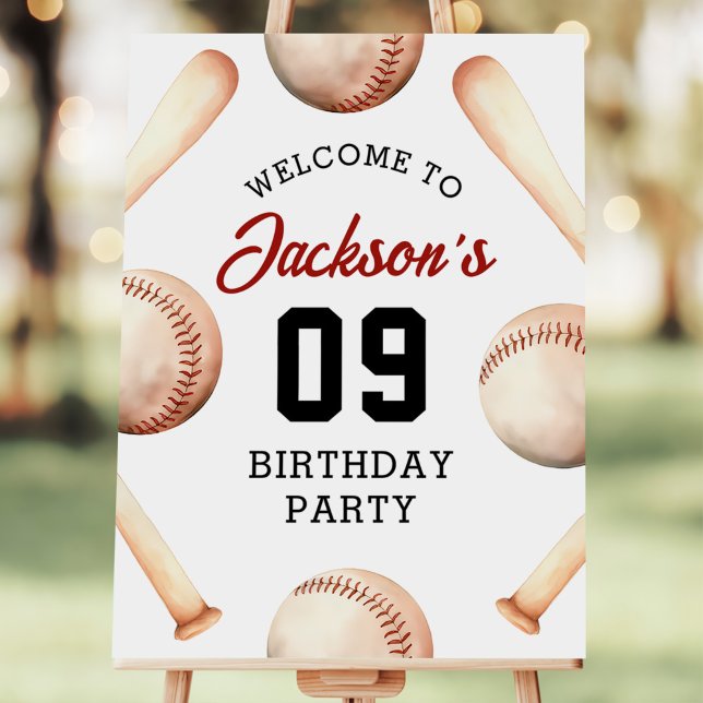 Baseball Boy Birthday Party Welcome Sign (Creator Uploaded)