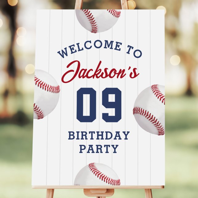 Baseball Boy Birthday Party Welcome Sign (Creator Uploaded)