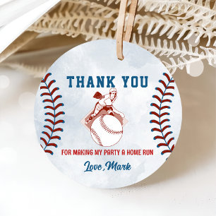 Baseball Boy Birthday Thank You Favor Tags