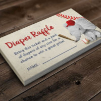 Baseball Boy Elephant Baby Shower Diaper Raffle