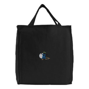 Baseball Boy Embroidered Tote Bag