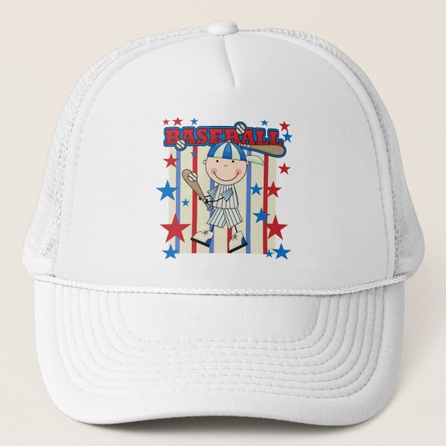 BASEBALL Boy Up at Bat T-shirts and Gifts Trucker Hat (Front)