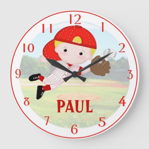 Baseball Boy Wall Clock