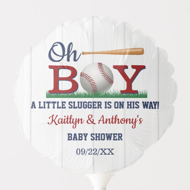 Baseball Boys Baby Shower Balloon (Front)