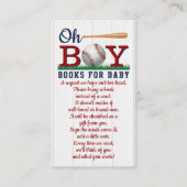 Baseball Boys Baby Shower Book Request Enclosure Card (Front)