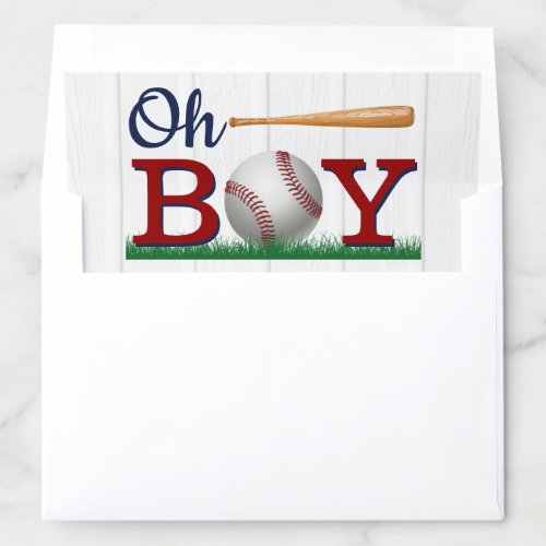 Baseball Boys Baby Shower Envelope Liner