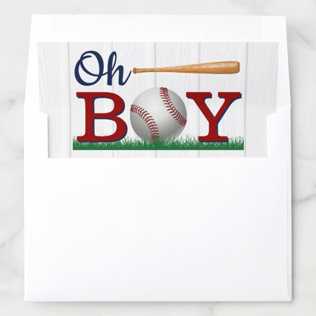 Baseball Boys Baby Shower Envelope Liner (In Envelope)