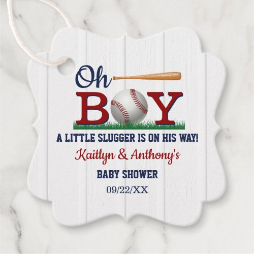 Baseball Boys Baby Shower Favor Tags