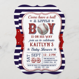 Baseball Boys Baby Shower Invitations