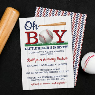 Baseball Boys Baby Shower Invitations