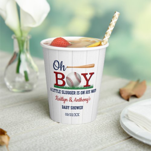 Baseball Boys Baby Shower Paper Cups