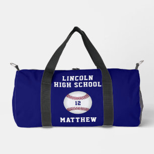 Baseball Boys School Team Name Number Sports Duffle Bag