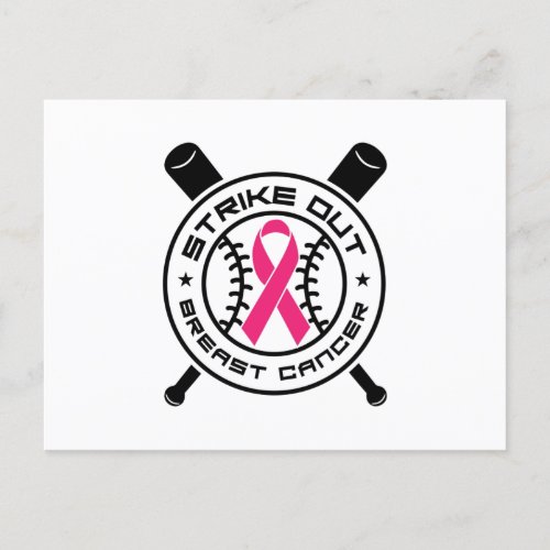 Baseball Breast Cancer Awareness Postcard