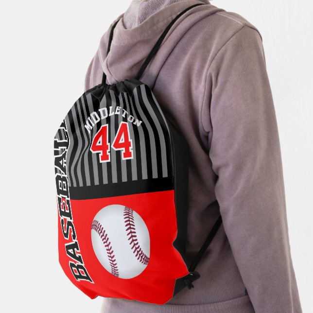 Baseball ⚾ -Bright Red Drawstring Bag (Insitu)