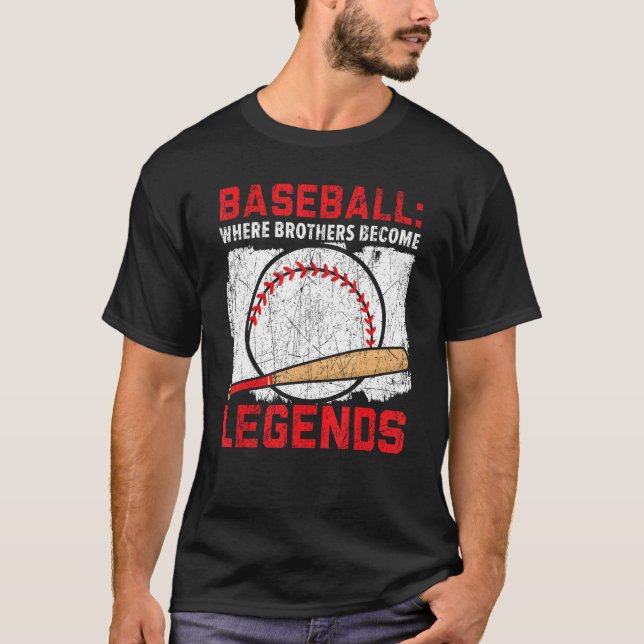 Baseball Brother Baseball Player Brotherhood Sibli T-Shirt (Front)