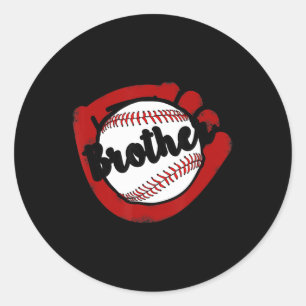 Baseball Brother for Baseball Softball Mom Classic Round Sticker