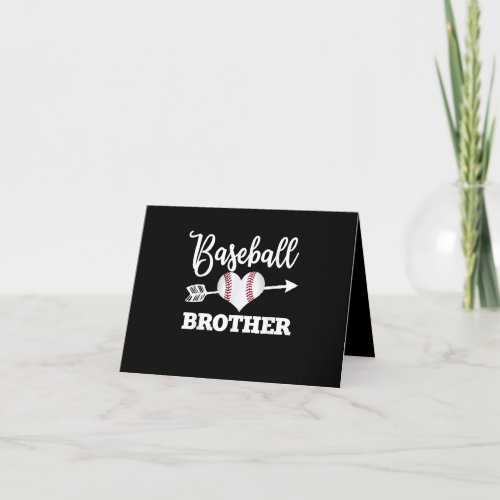 Baseball Brother Heart Cool Softball USA Sports Thank You Card