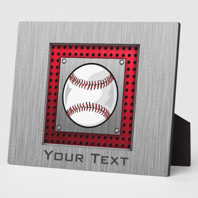 Baseball; Brushed Aluminum look Plaque (Side)