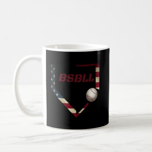 Baseball Bsbl American Flag Baseballin Coffee Mug