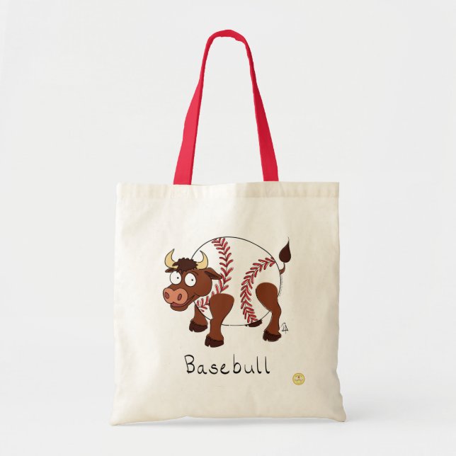 Baseball Bull Funny Kids Sports Tote Bag (Front)