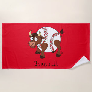 Baseball Bull Sports Cute Kids Beach Towel