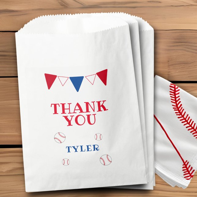 Baseball Bunting Flags Birthday Thank you Favor Bag (Creator Uploaded)